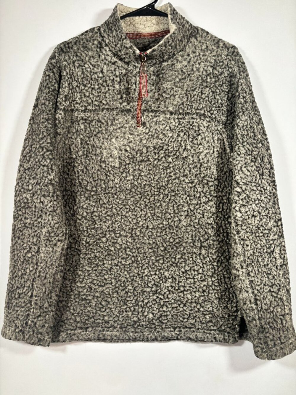 True Grit Men's Pebble Pile Fleece Quarter-Zip Pullover Sweater Size Small